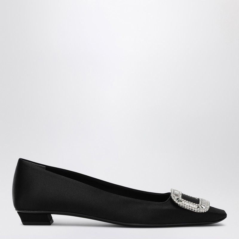 ROGER VIVIER Belle Vivier Satin Ballerina with Crystal Buckle