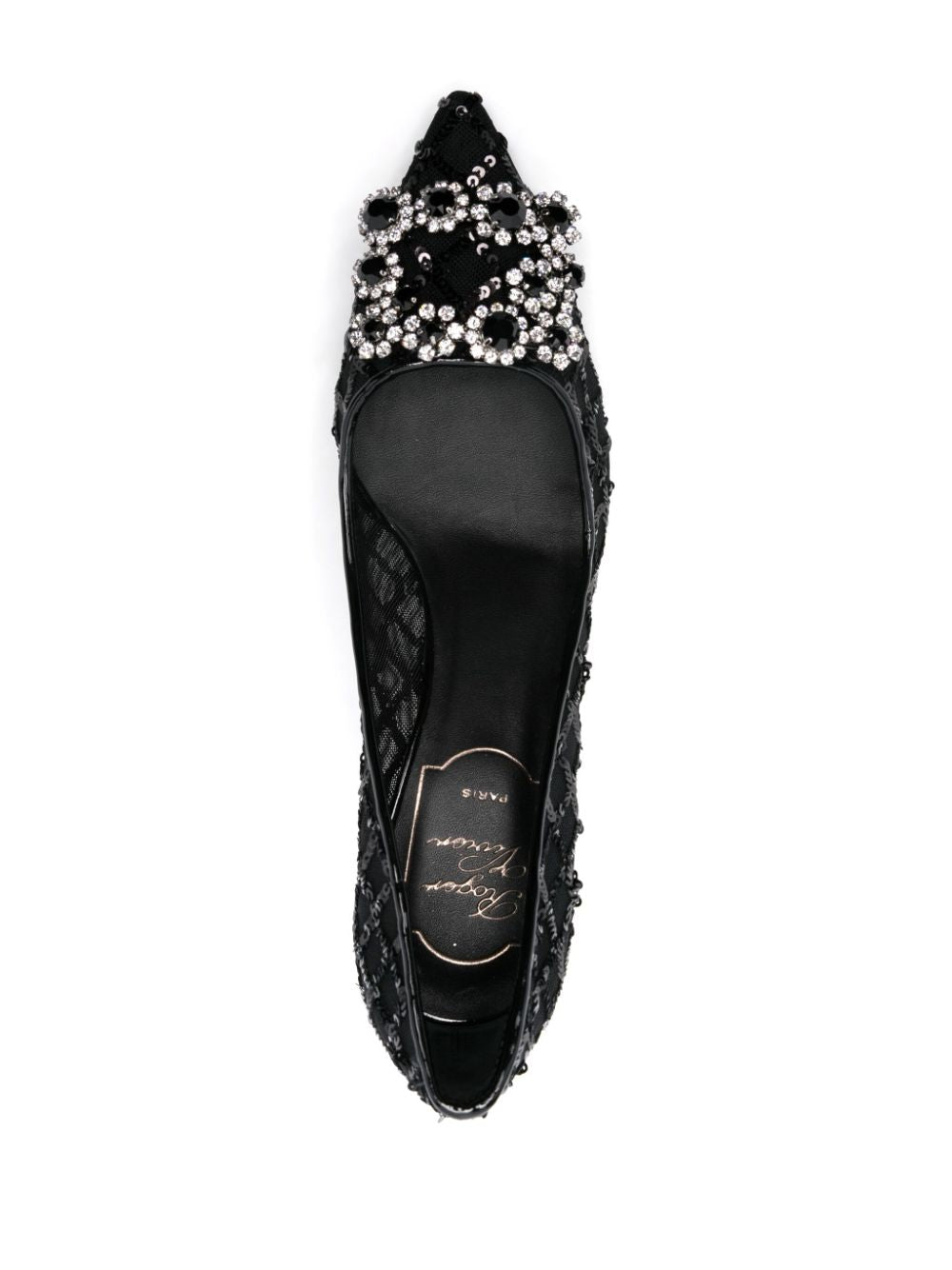 ROGER VIVIER Flower Strass Mini Pumps - 65mm Mid Heel