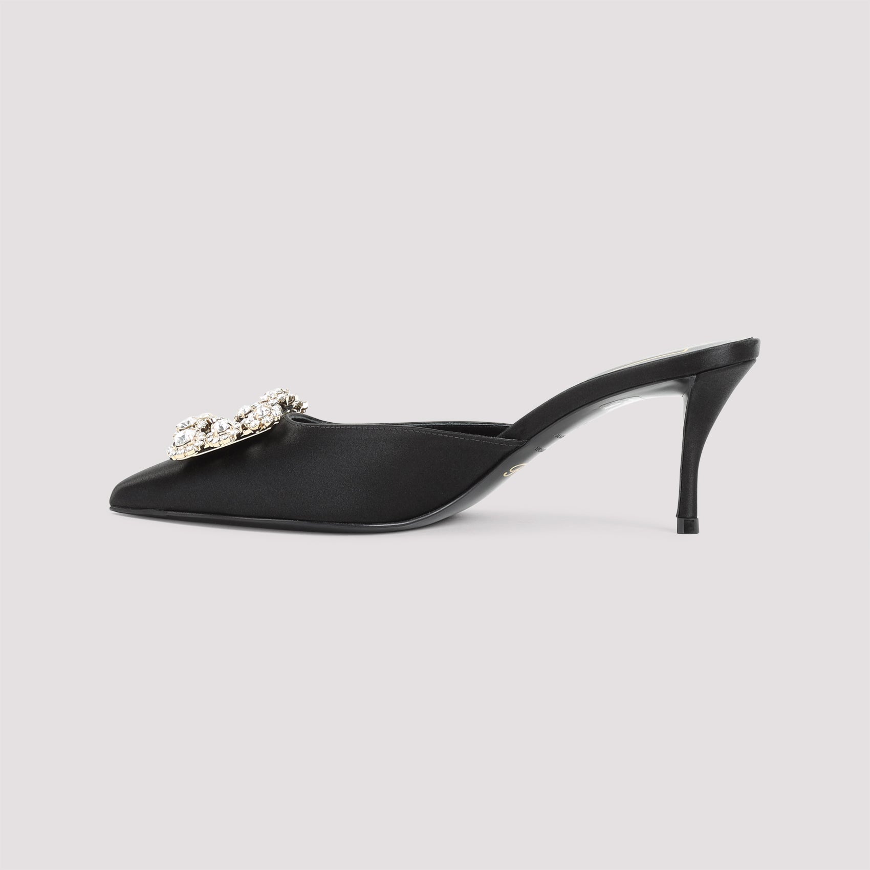 ROGER VIVIER Efflorescence Mini Pointed-Toe Flats with Crystal Buckle
