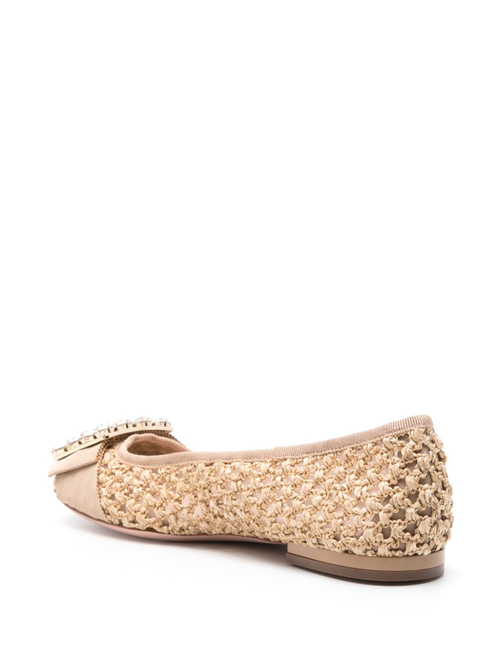 ROGER VIVIER Chic Raffia Ballet Flats