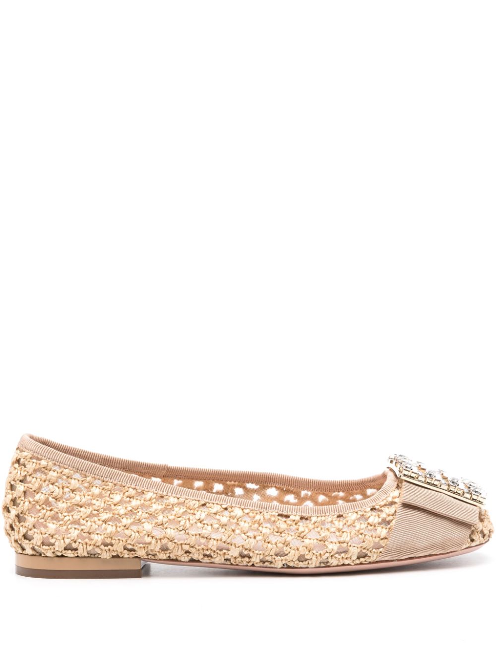 ROGER VIVIER Chic Raffia Ballet Flats