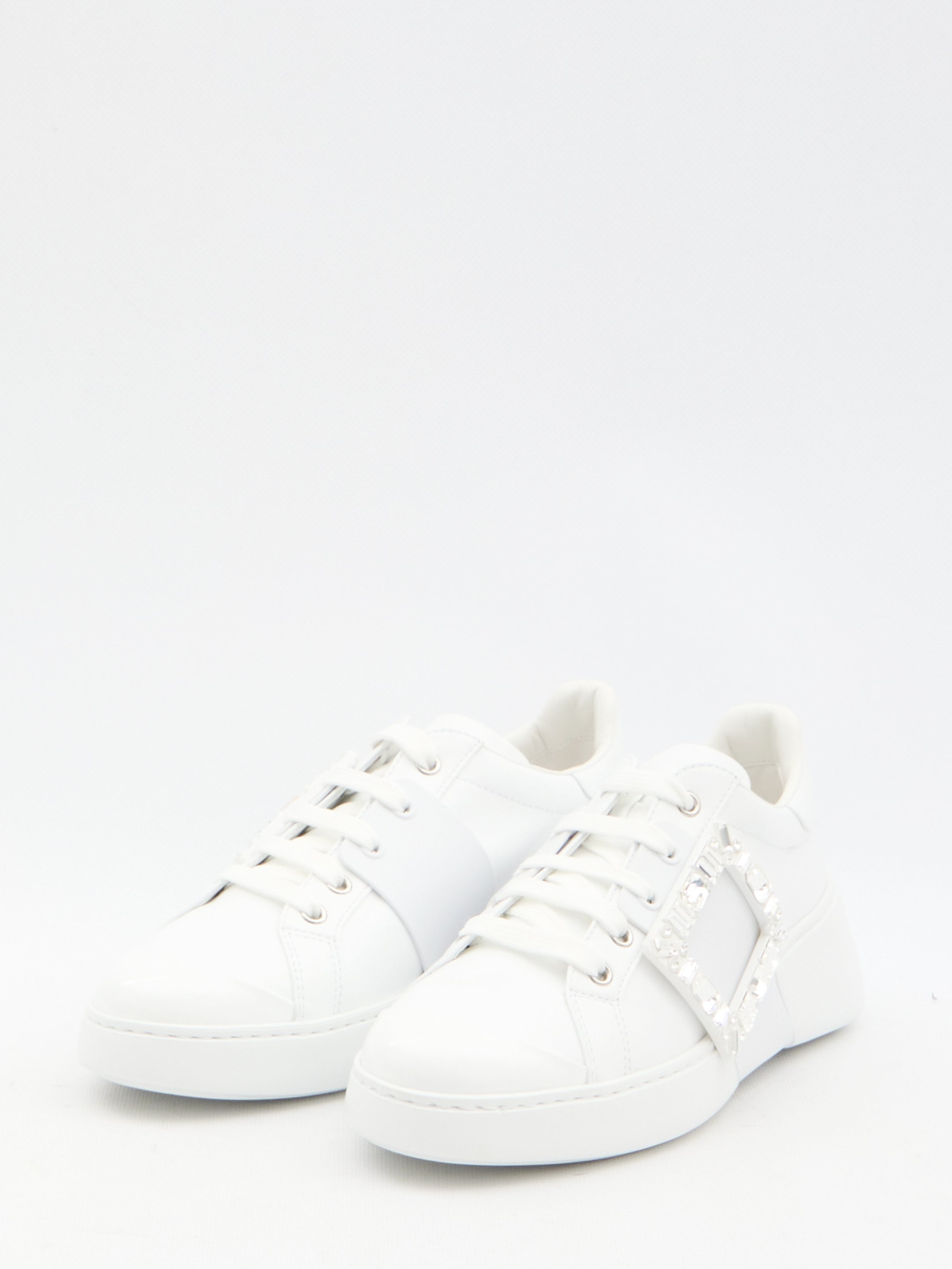 ROGER VIVIER Viv' Skate Sneaker with Crystal Buckle