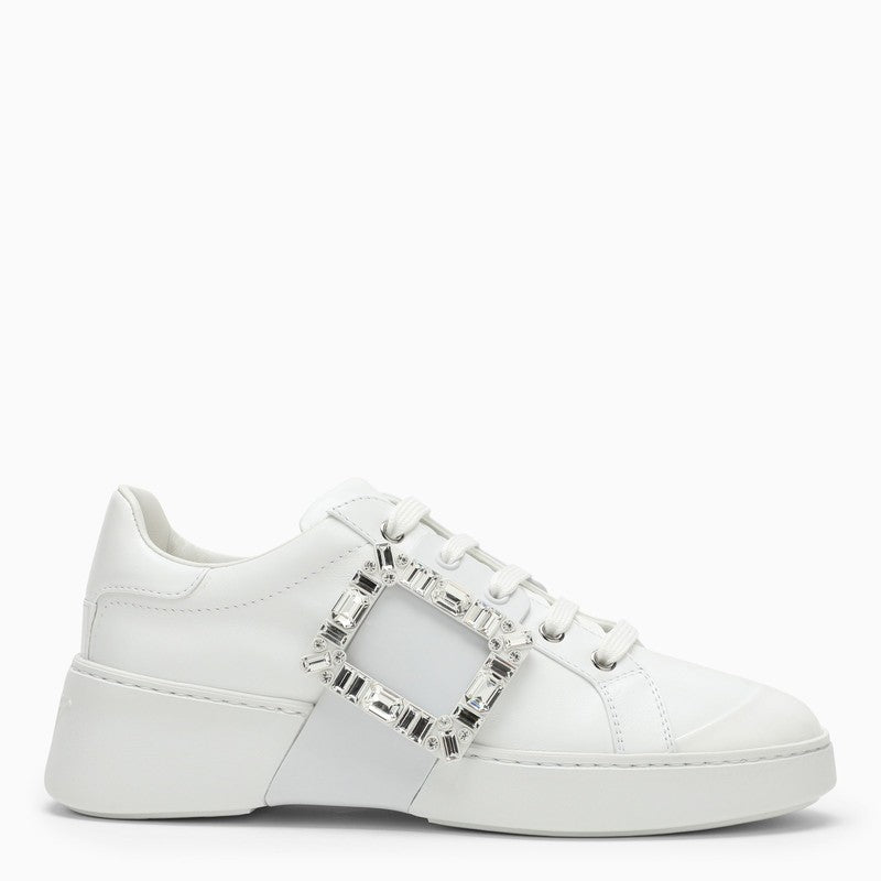 ROGER VIVIER Viv' Skate Sneaker with Crystal Buckle