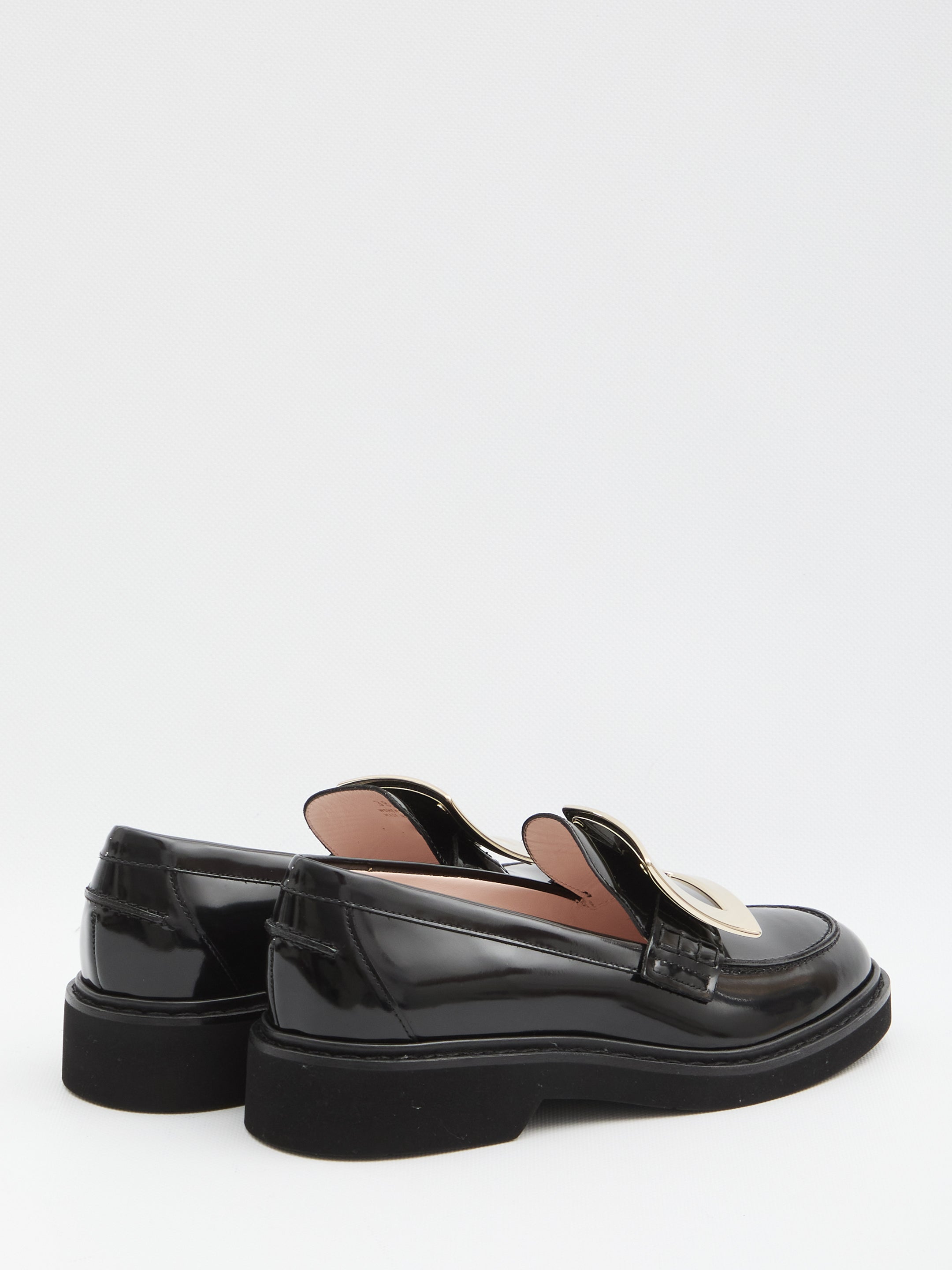 ROGER VIVIER Viv' Rangers Leather Loafers with Signature Buckle 2.5 cm Heel