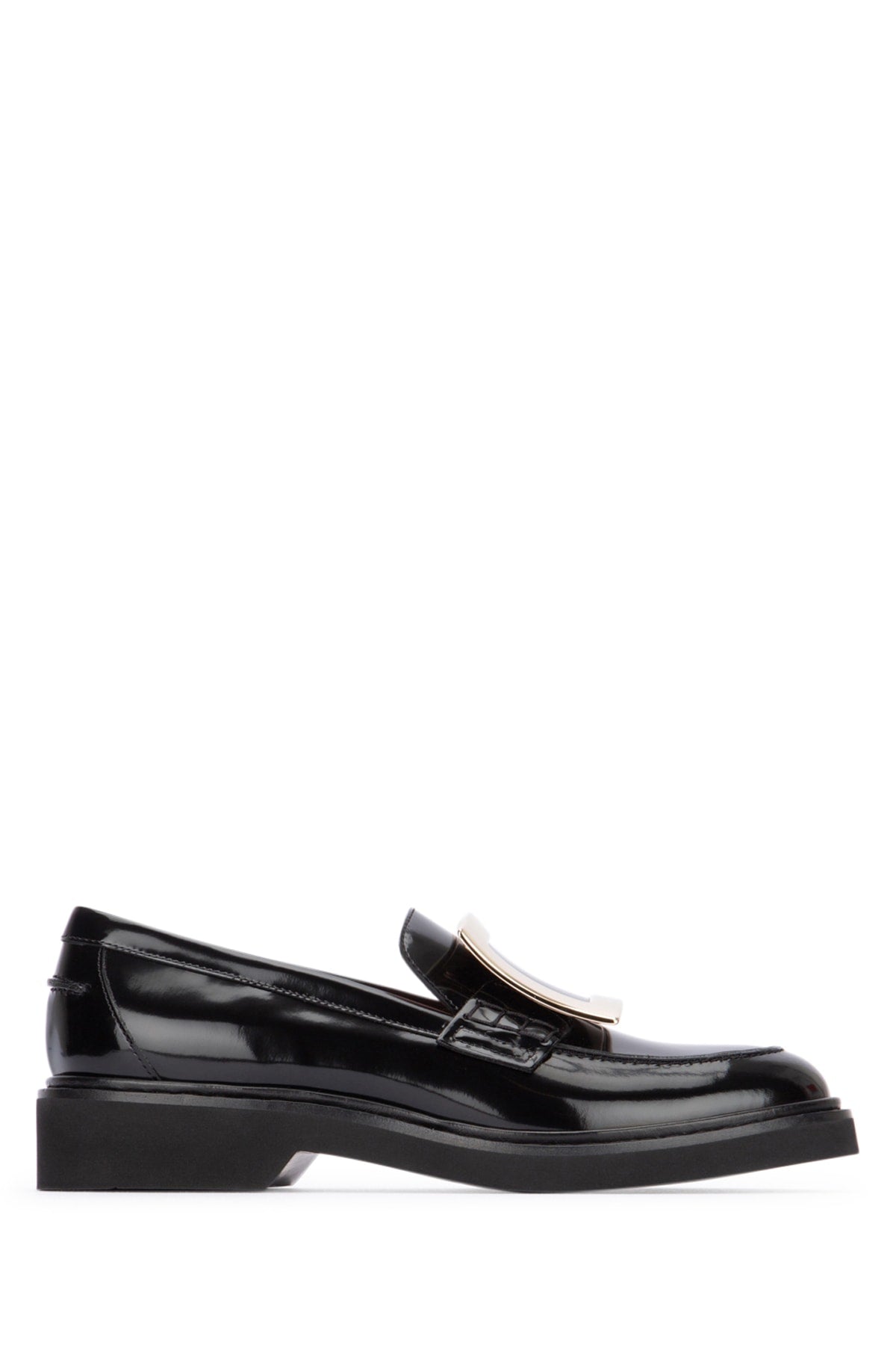 ROGER VIVIER Viv' Rangers Leather Loafers with Signature Buckle 2.5 cm Heel