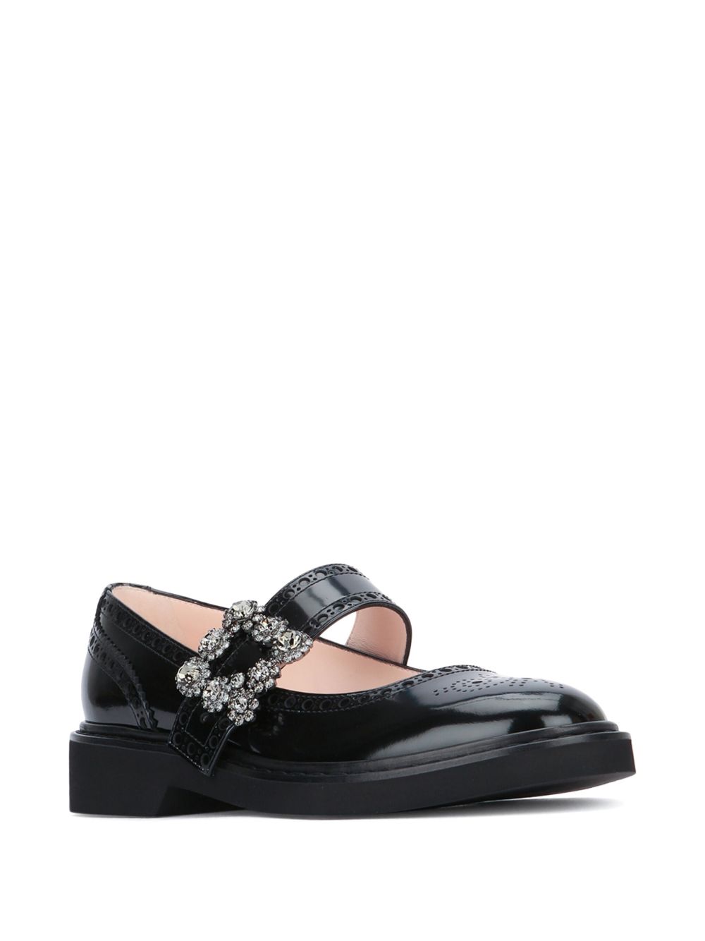ROGER VIVIER Buckle Flat Crystal Sandals
