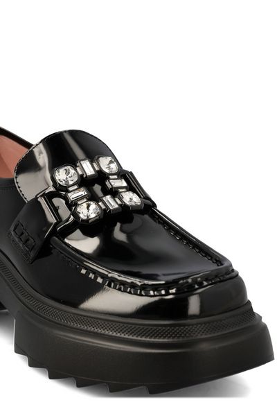 ROGER VIVIER Platform Loafer with Rhinestone Buckle