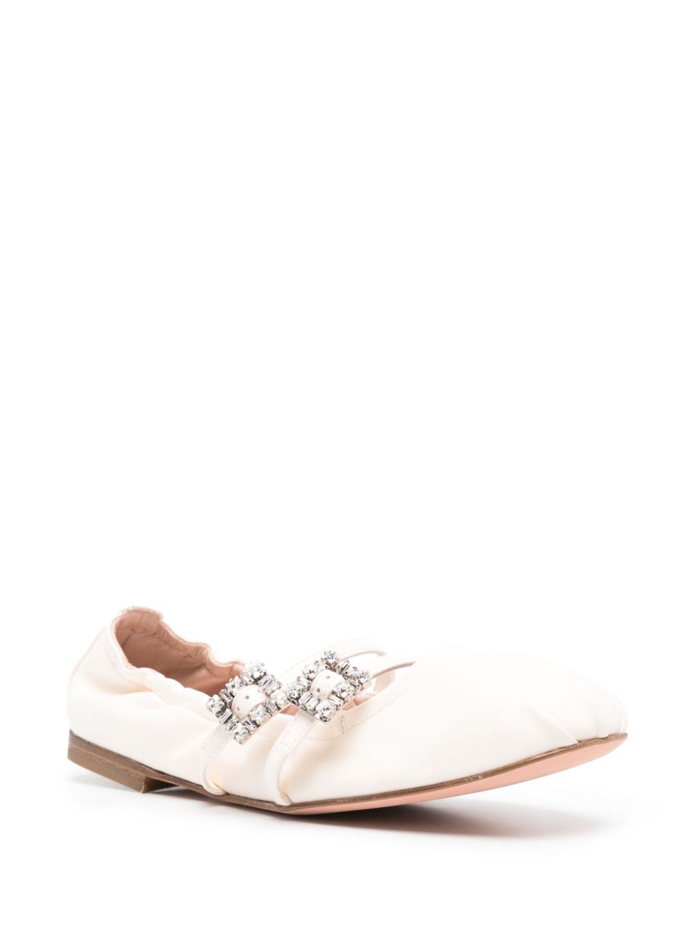 ROGER VIVIER Mini Strap Strass Leather Ballet Flats