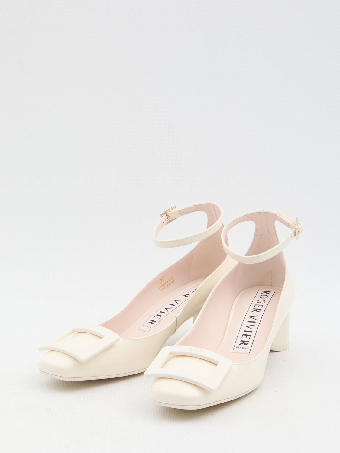 ROGER VIVIER Elegant Ankle Strap Pumps with Square Toe - Heel Height: 4.5 cm