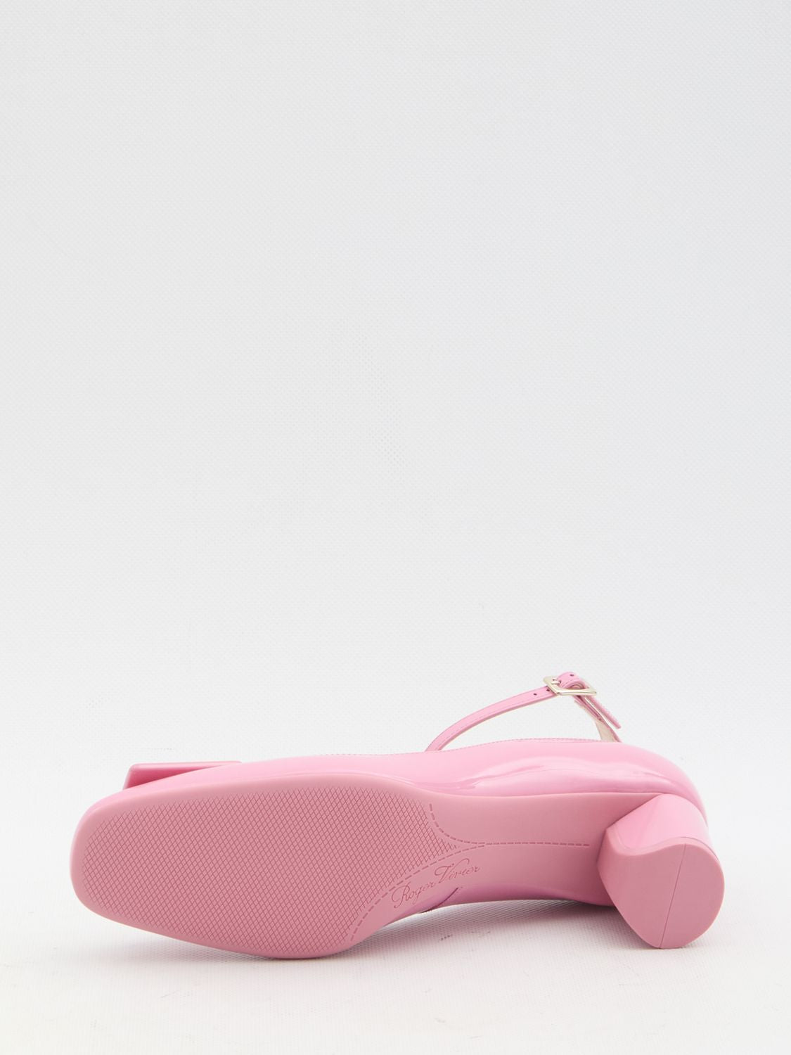 ROGER VIVIER Ankle Strap Pumps with Square Toe and Adjustable Strap - 4.5 cm Heel