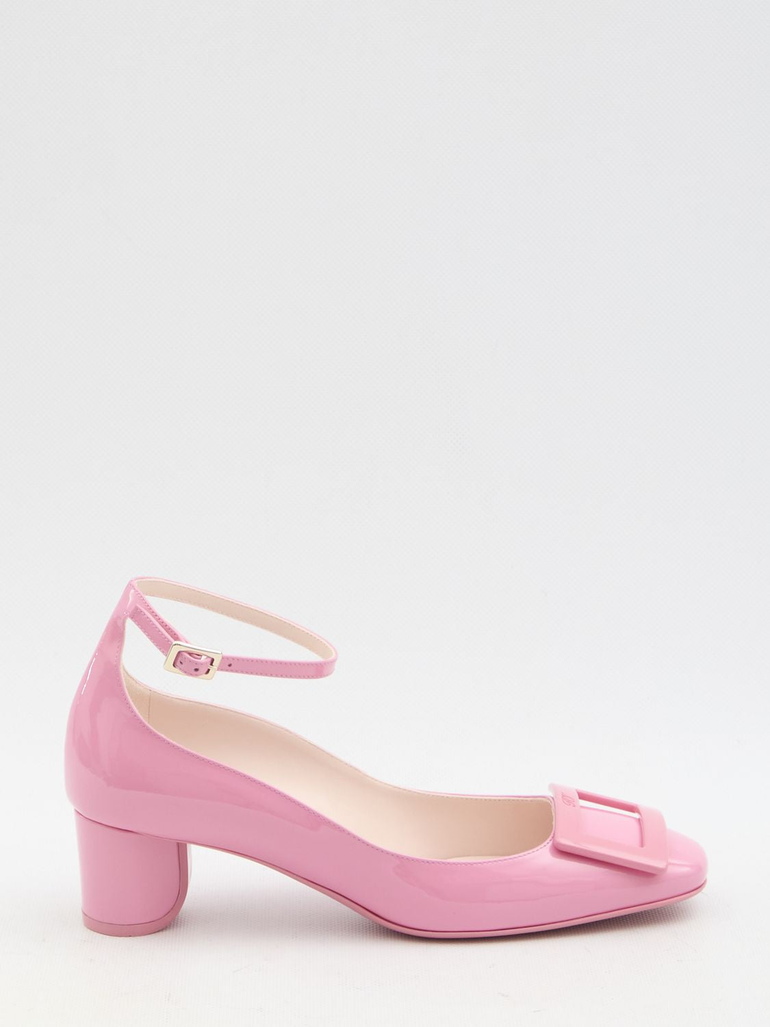 ROGER VIVIER Ankle Strap Pumps with Square Toe and Adjustable Strap - 4.5 cm Heel