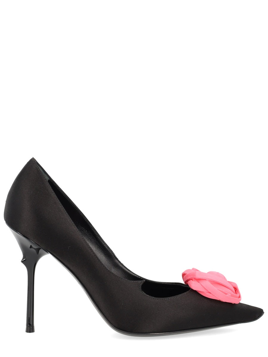 ROGER VIVIER Elegant Satin Pumps with Floral Accent