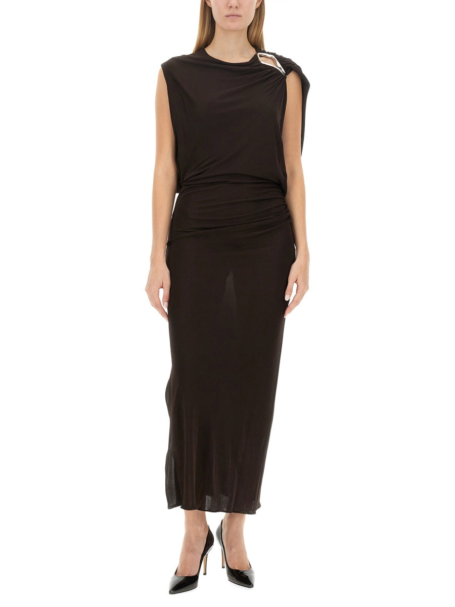 LANVIN Slim Fit Draped Dress, Size 38