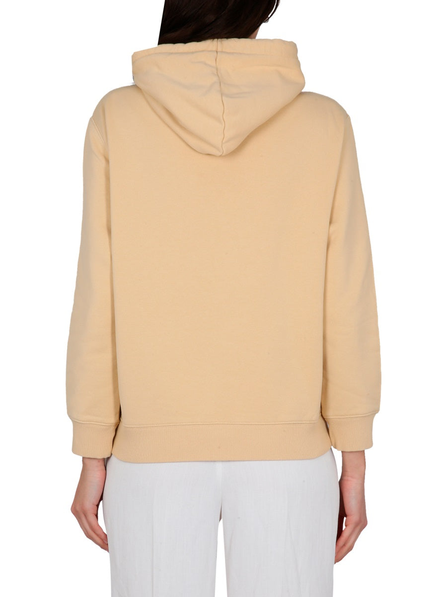LANVIN Logo Embroidered Sweatshirt with Drawstring Hood for Women