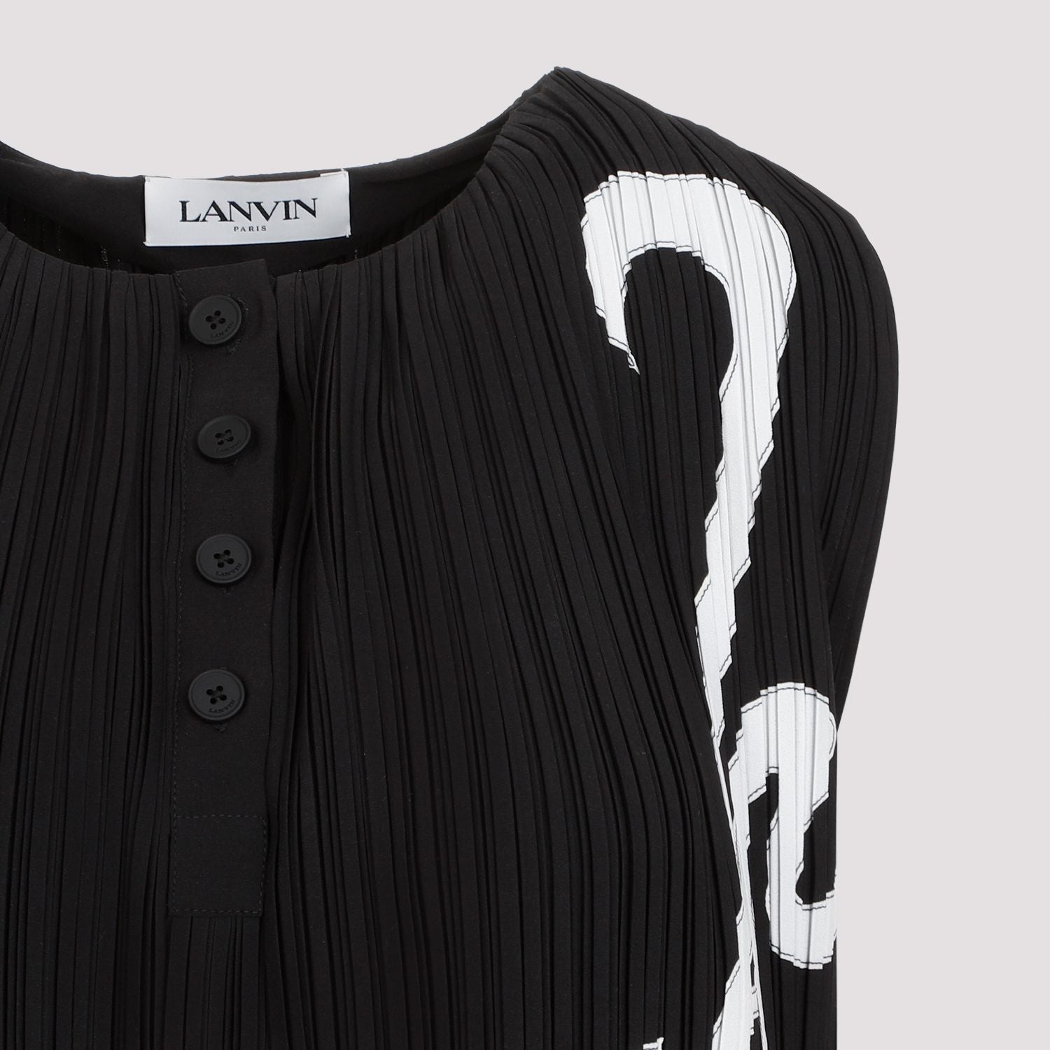 LANVIN Sleeveless Pleated Top for Women - SS24