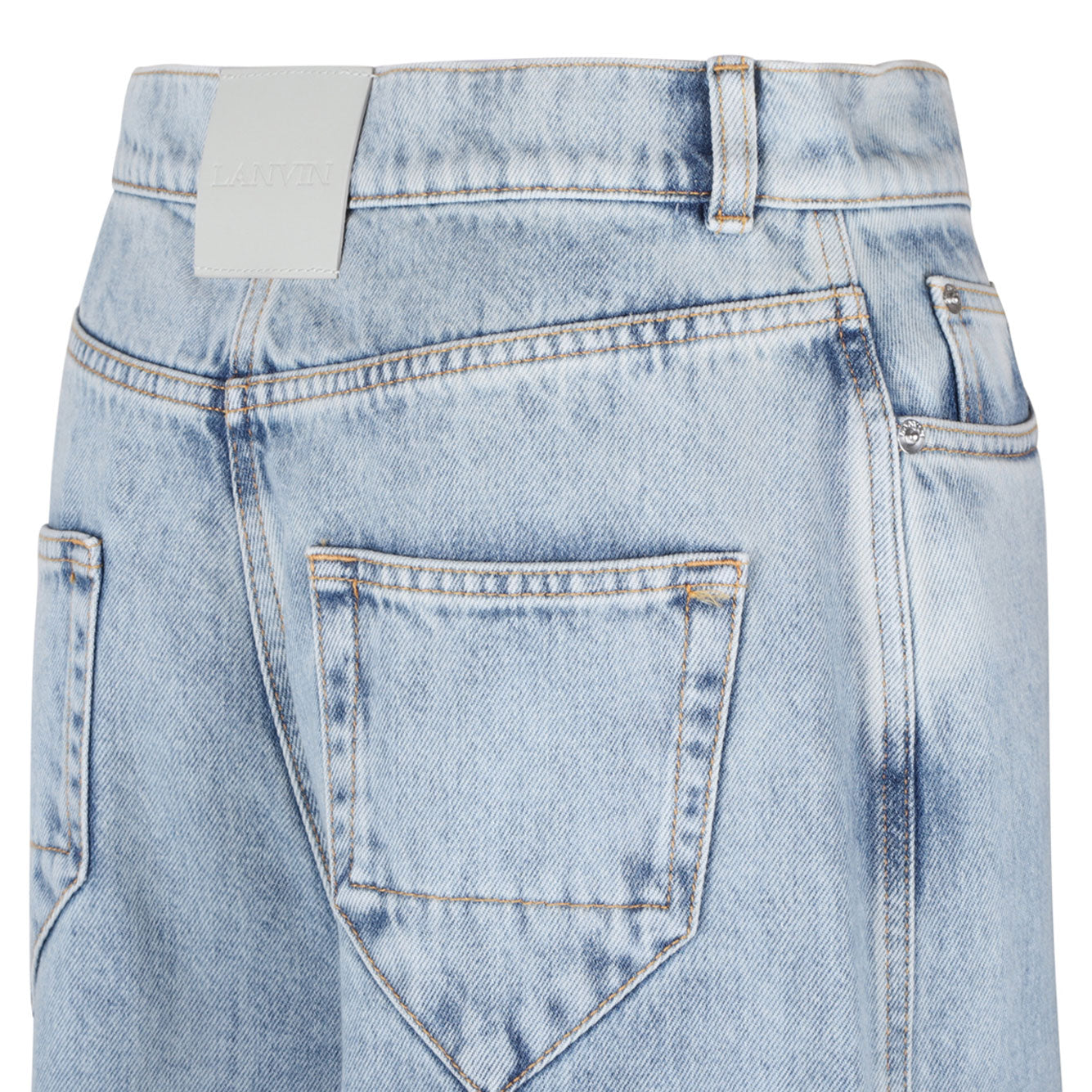 LANVIN Cotton Leather Women’s Jeans - Fresh Fit for SS25