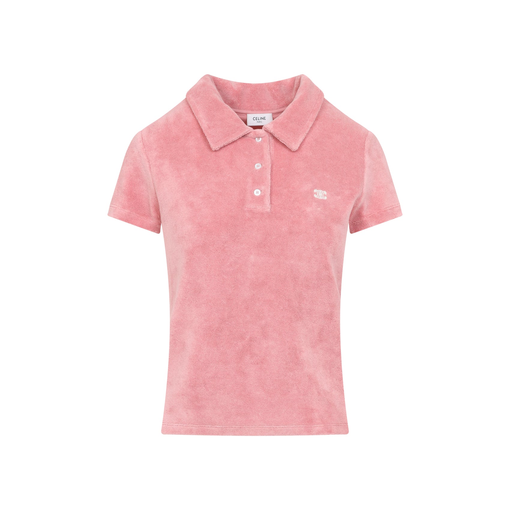 CELINE Women's Cotton Polo Shirt with Embroidered Logo