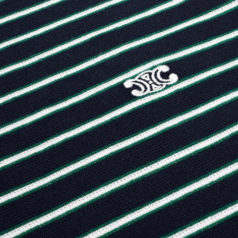 CELINE Triomphe Long Sleeve Cotton Polo