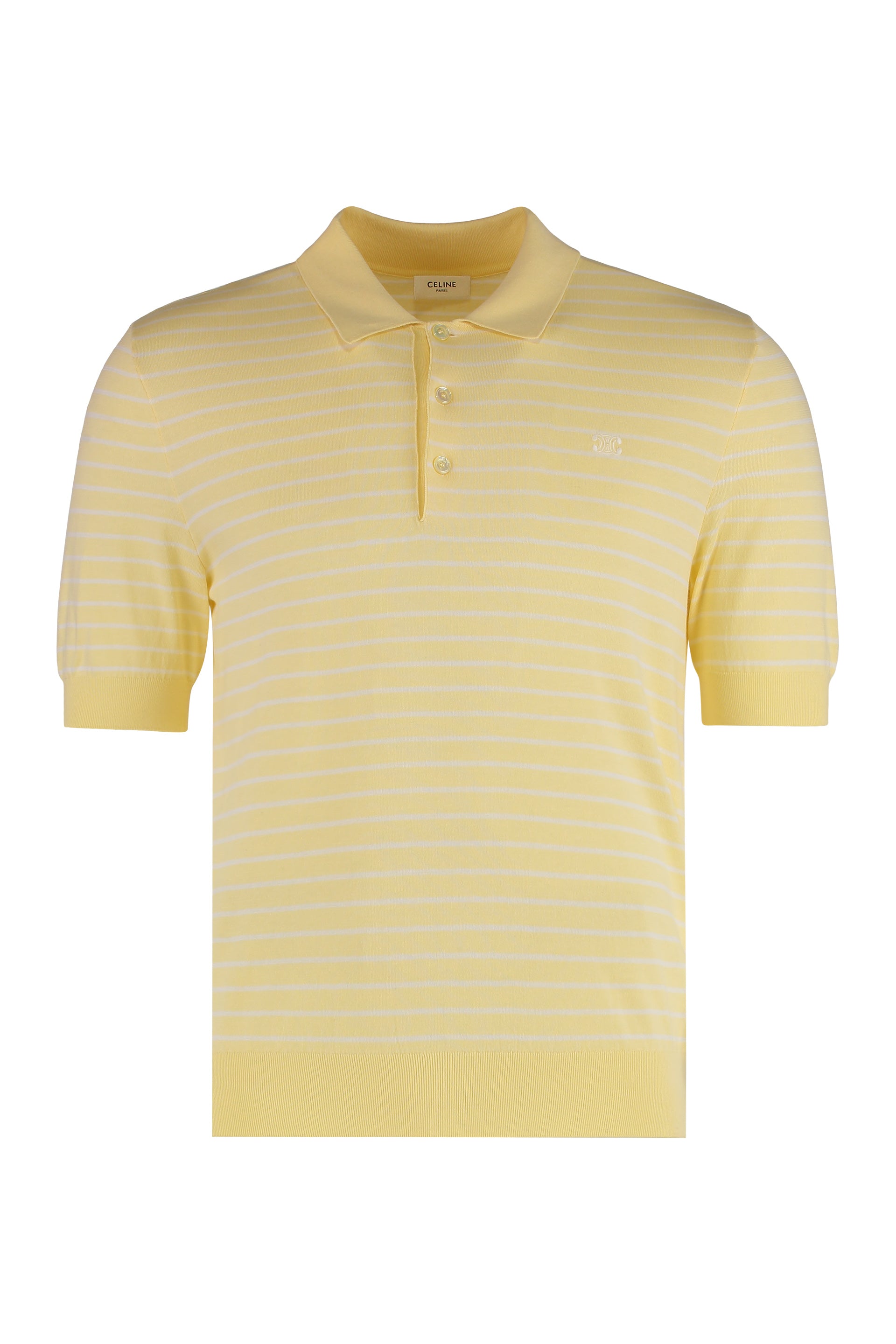 CELINE Short Sleeve Cotton Polo Shirt