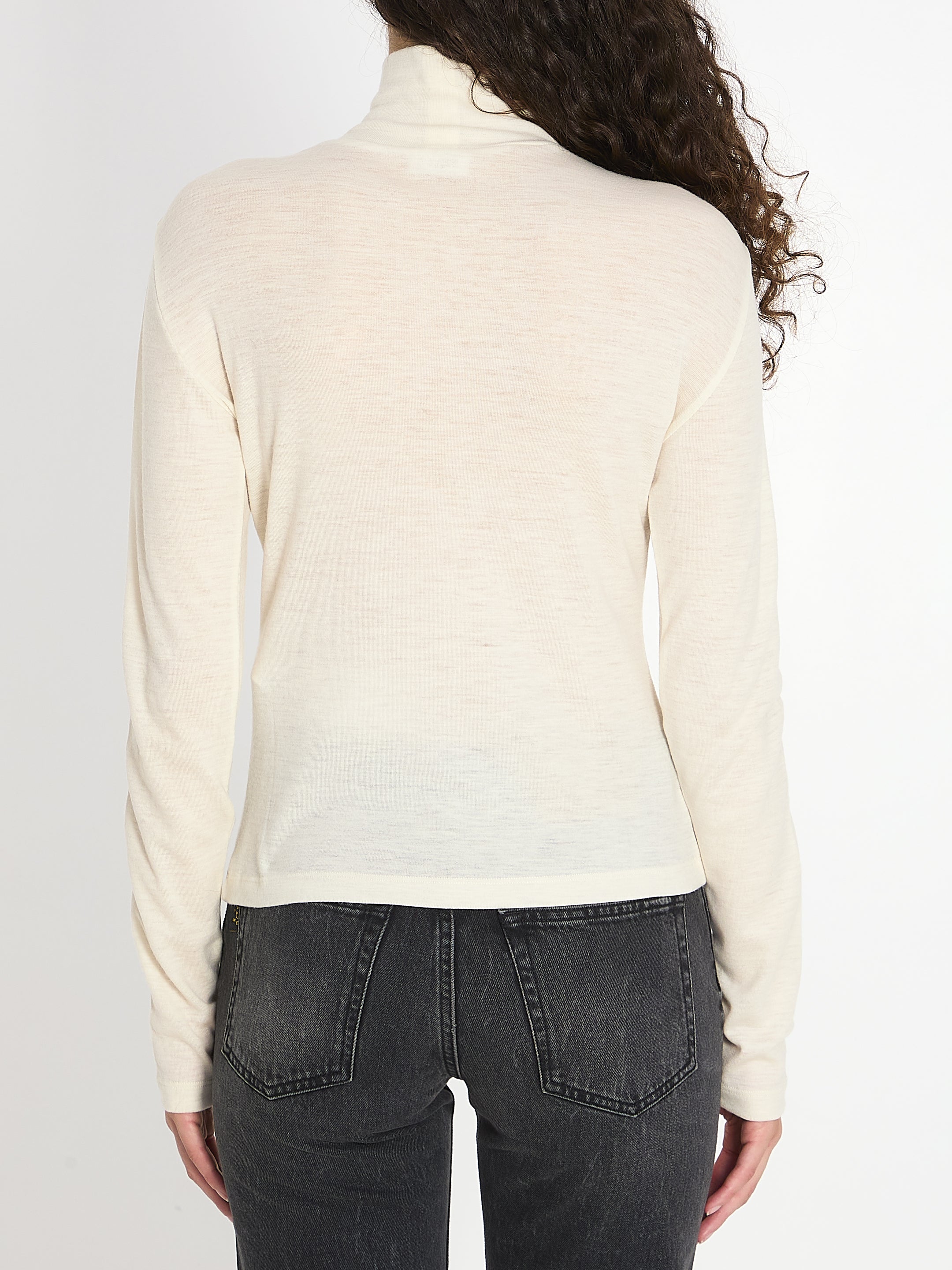 CELINE Women's High Neck Wool Top - Regular Fit