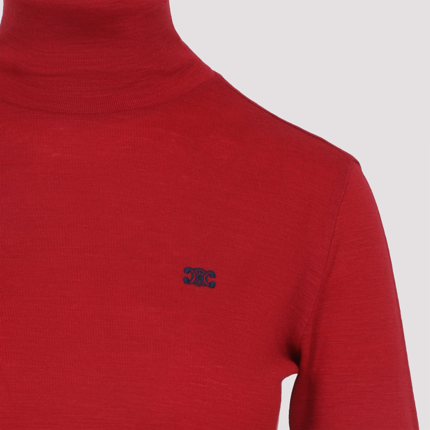 CELINE High Neck Long Sleeve Wool T-Shirt Sweater - Size S