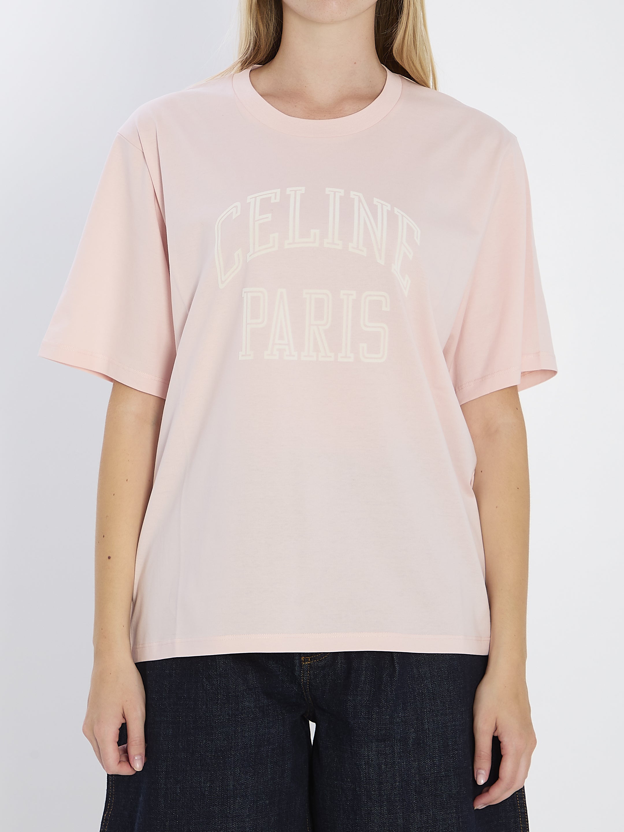 CELINE Women’s Regular Fit T-Shirt with Embossed Print - Size S