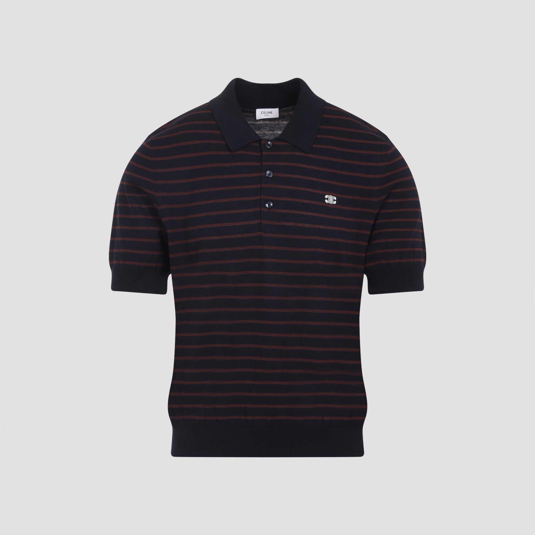 CELINE Short-Sleeved Polo Sweater for Men