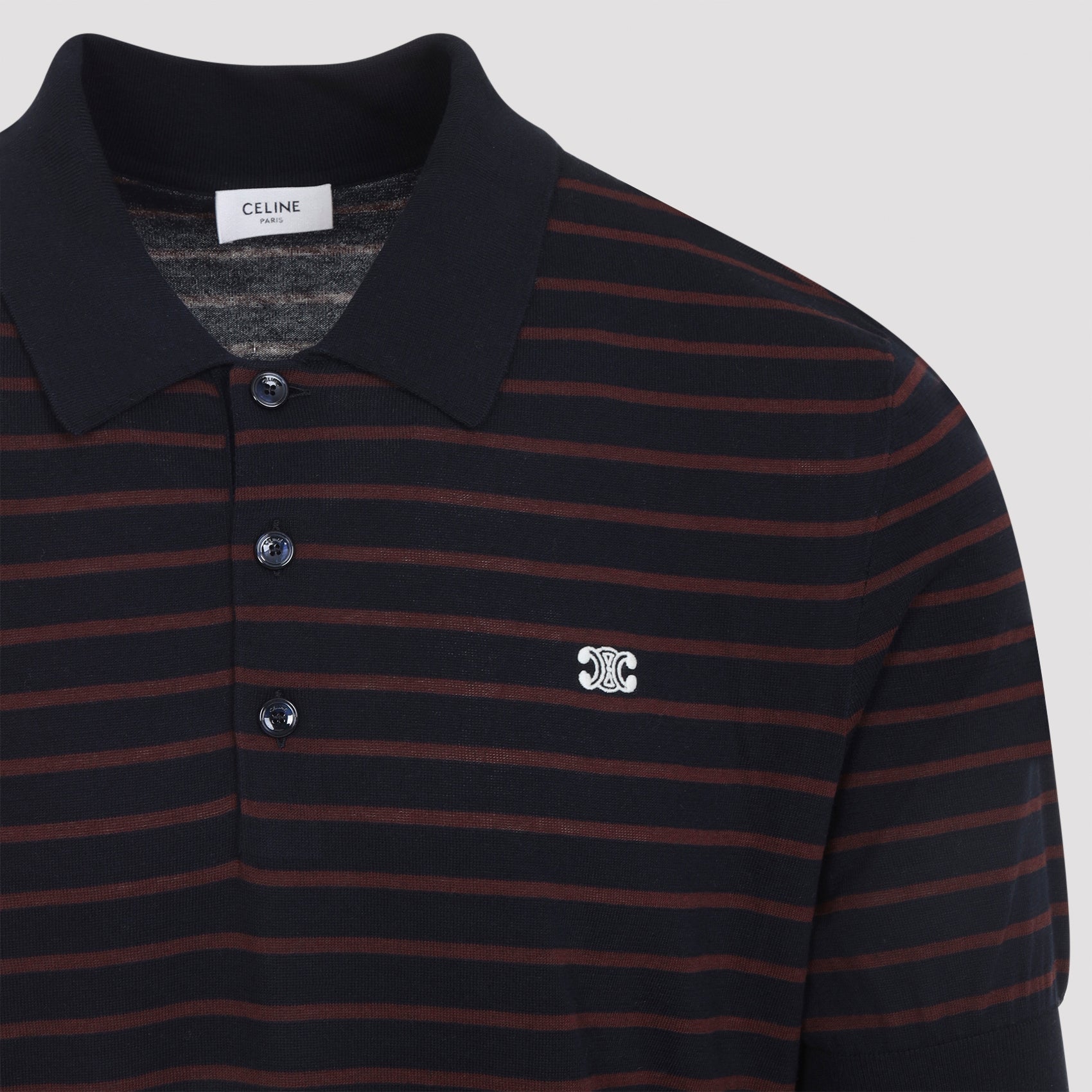 CELINE Short-Sleeved Polo Sweater for Men