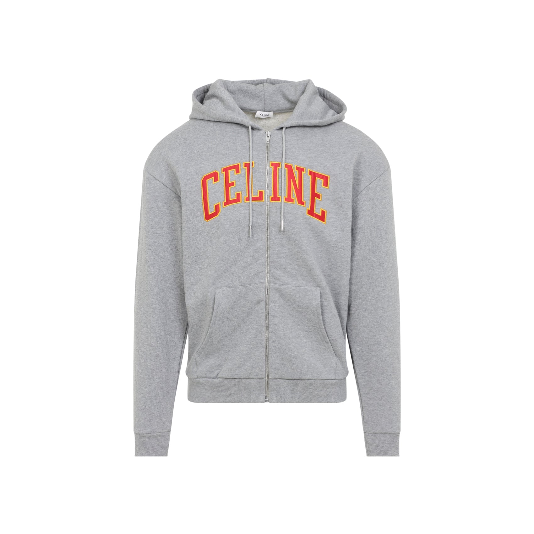 CELINE Loose Zip Up Cotton Hoodie for Men
