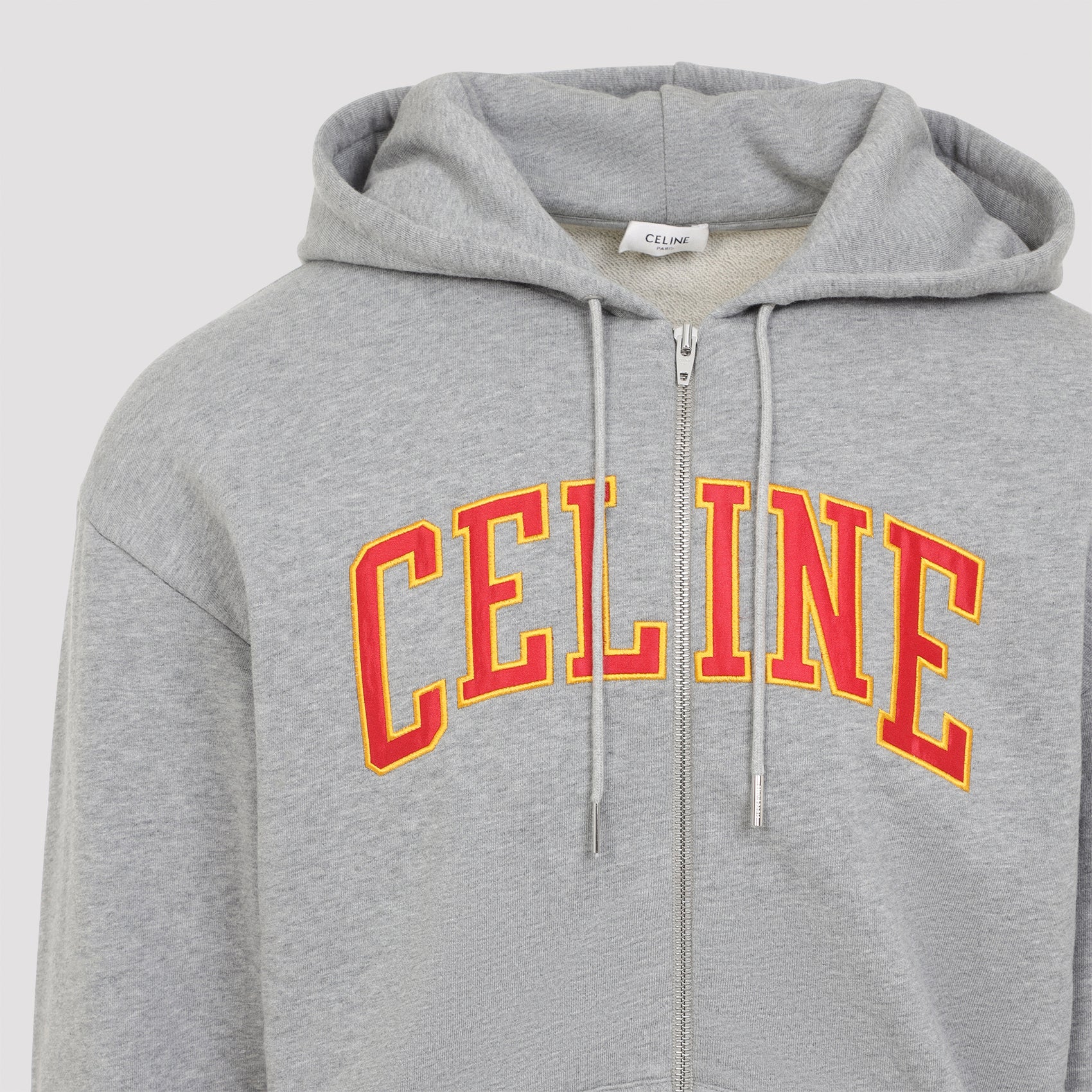 CELINE Loose Zip Up Cotton Hoodie for Men