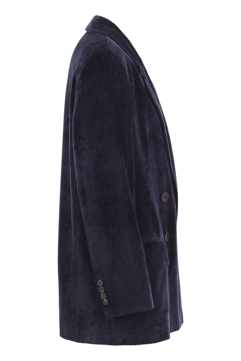 PESERICO Velvet Double-Breasted Blazer