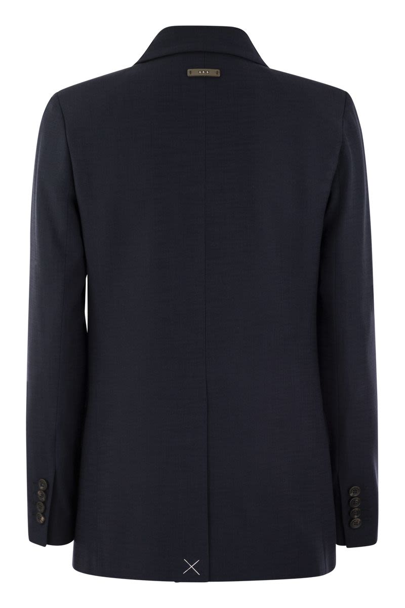 PESERICO Viscose Blend Double-Breasted Blazer for Women