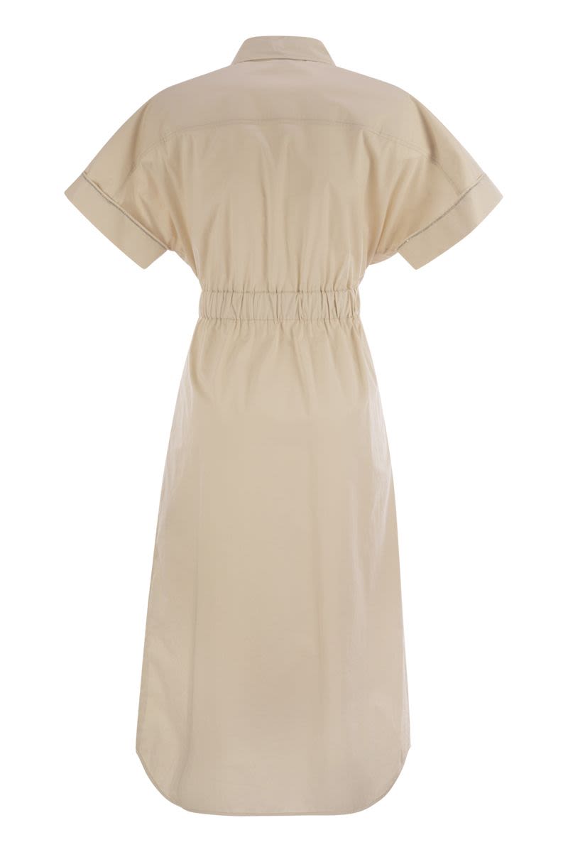 PESERICO Light Stretch Cotton Satin Chemisier Dress