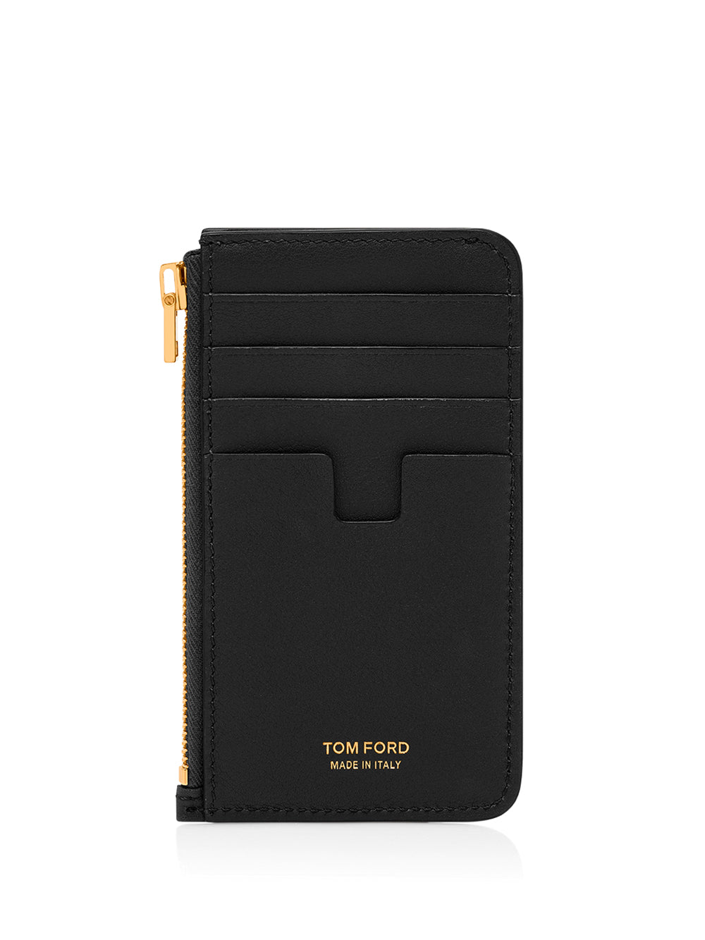 TOM FORD Natural Grain Leather Mini Padlock Zipped Card Holder