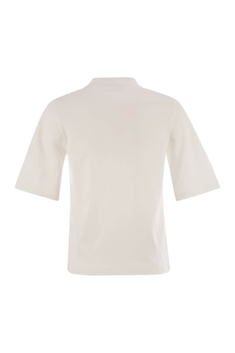 PESERICO Cotton Blend T-Shirt with 3/4 Sleeves