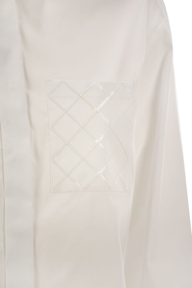 PESERICO Women's Stretch Cotton Poplin Shirt