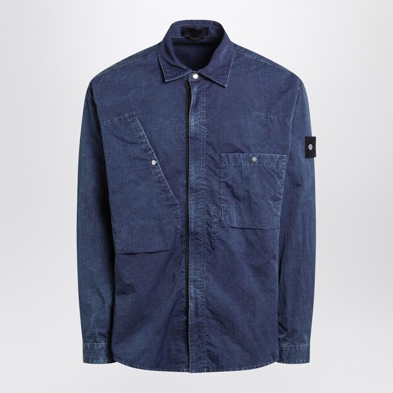 STONE ISLAND Denim-Effect Long Sleeve Shirt