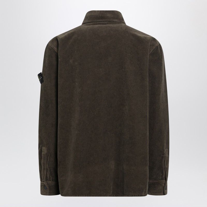 STONE ISLAND Military Green Corduroy Shirt for Men - FW25