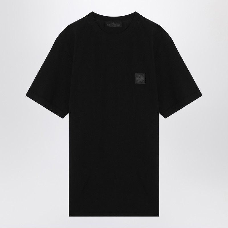 STONE ISLAND Men's Classic Crew Neck T-Shirt with Logo Patch