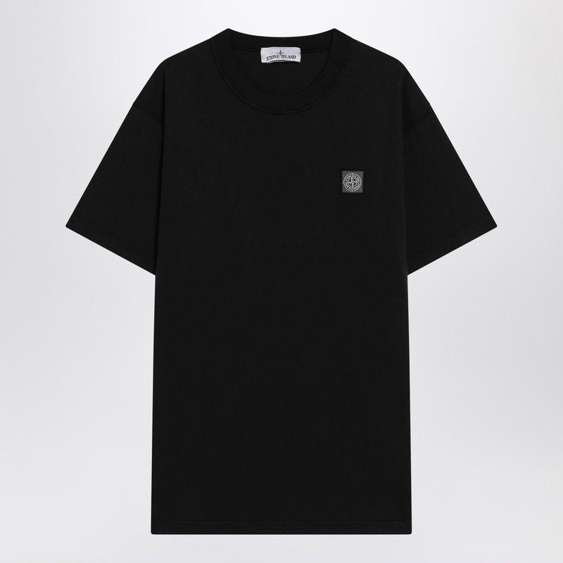 STONE ISLAND Classic Cotton Crew Neck T-Shirt with Logo Patch
