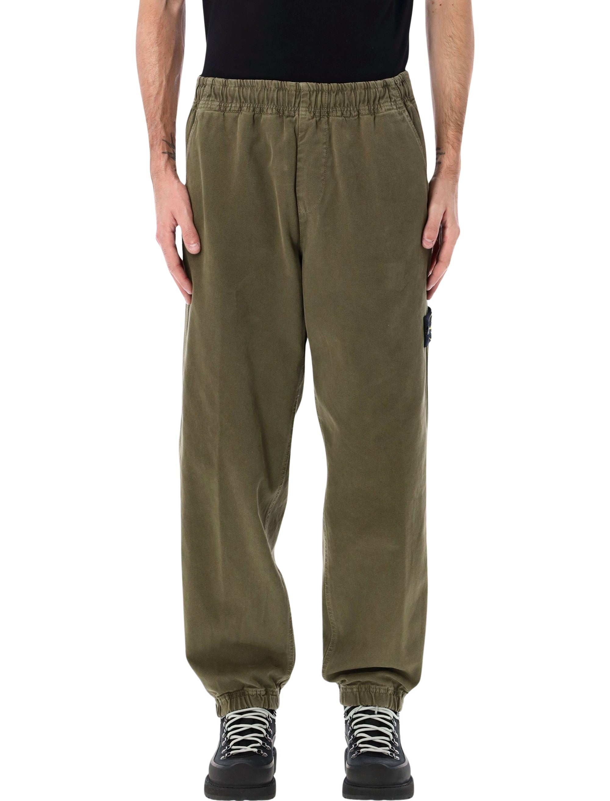 STONE ISLAND Organic Cotton 'Old' Effect Jogger Trousers - Size 32