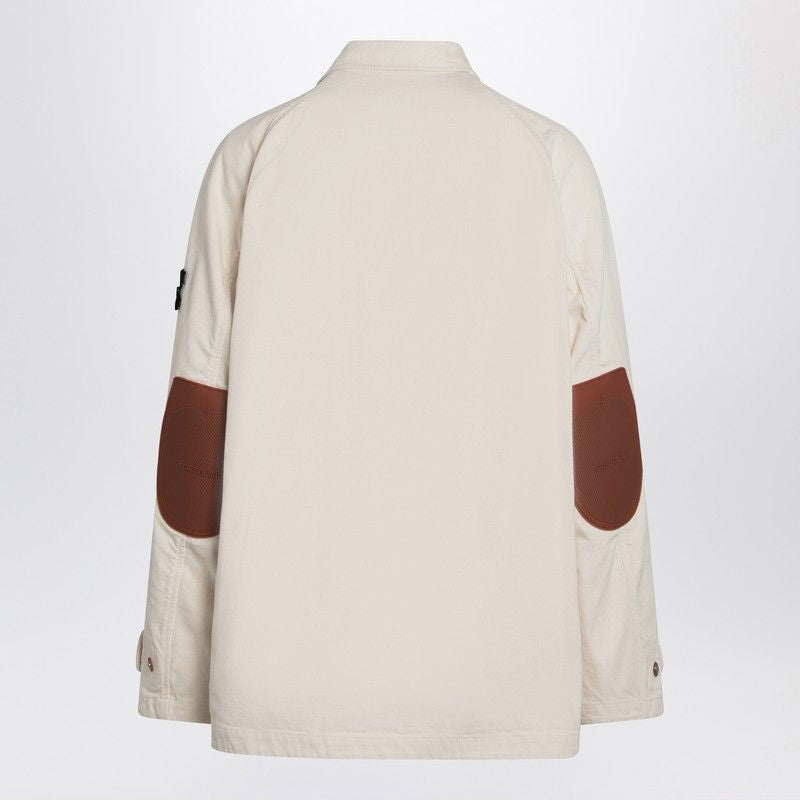 STONE ISLAND Men's Parka Jacket in Ivory Cotton