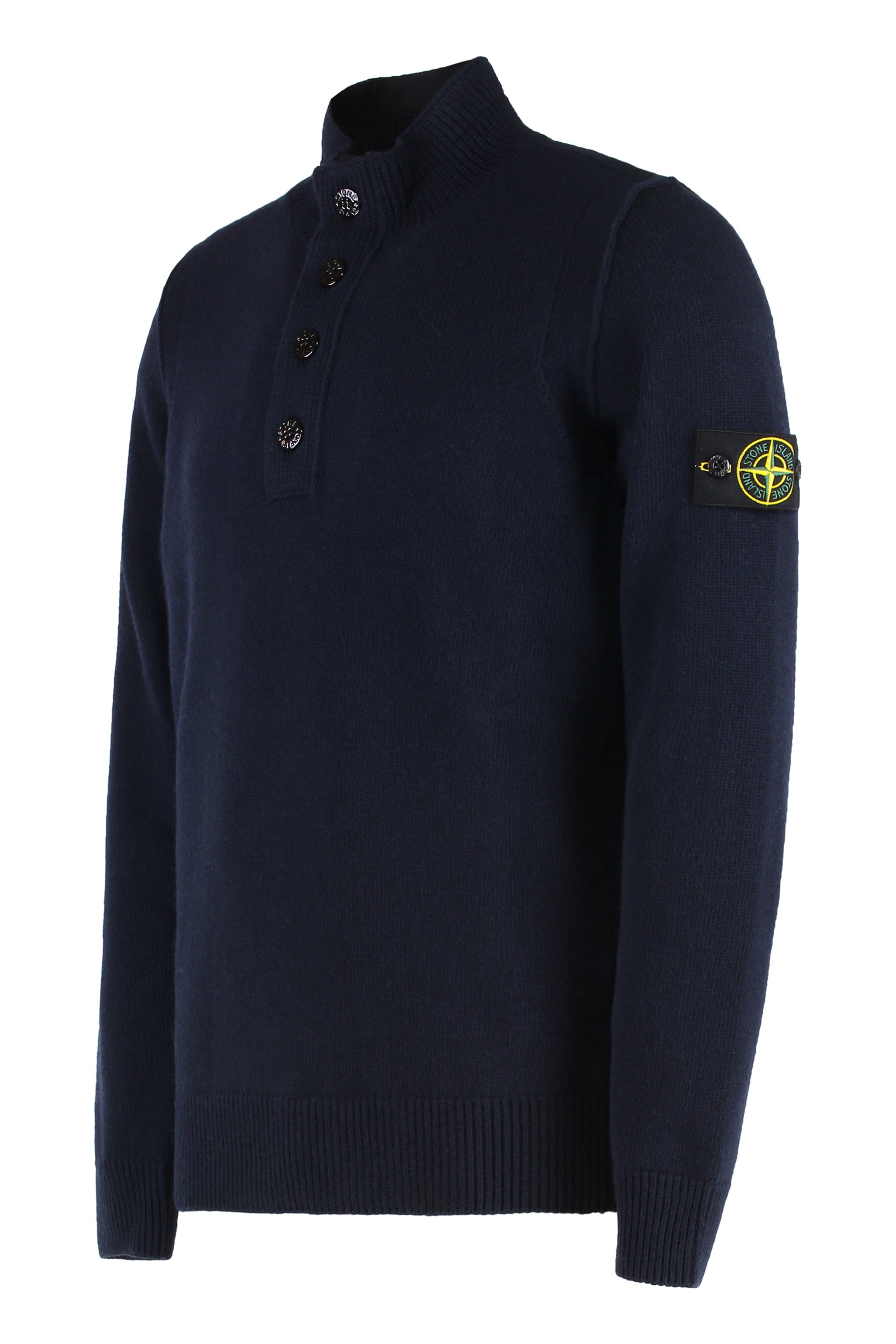 STONE ISLAND Wool Blend Short Zip Sweater