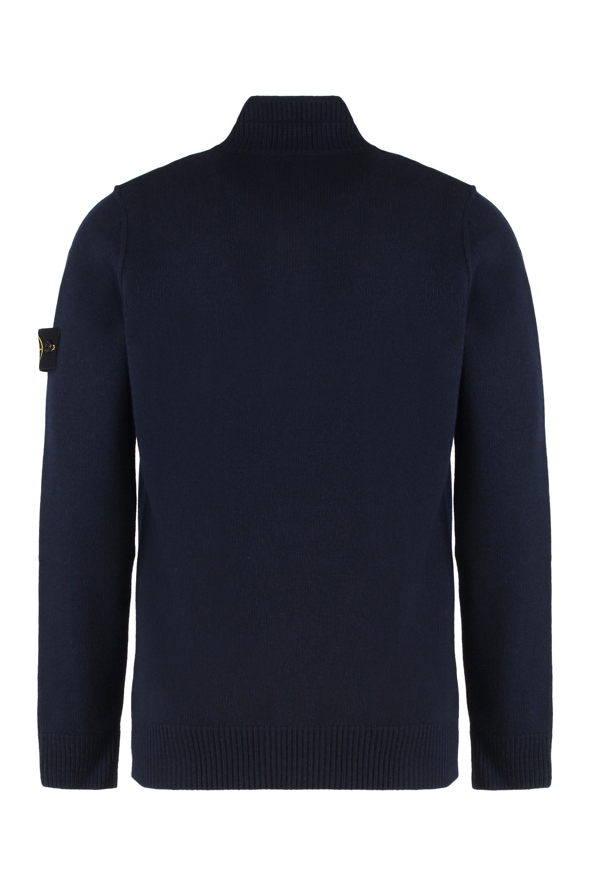 STONE ISLAND Wool Blend Short Zip Sweater