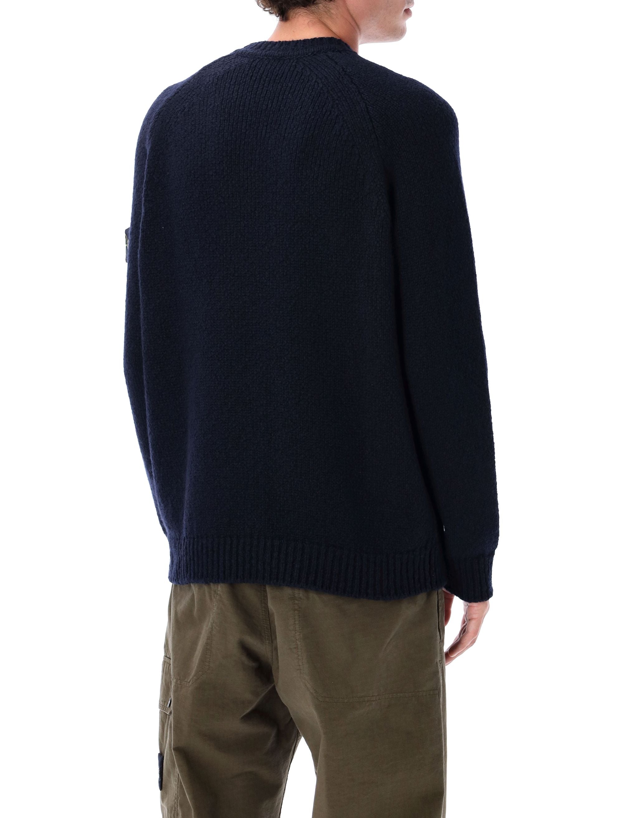 STONE ISLAND Men's Mouliné Wool Raglan Sweater - Size L