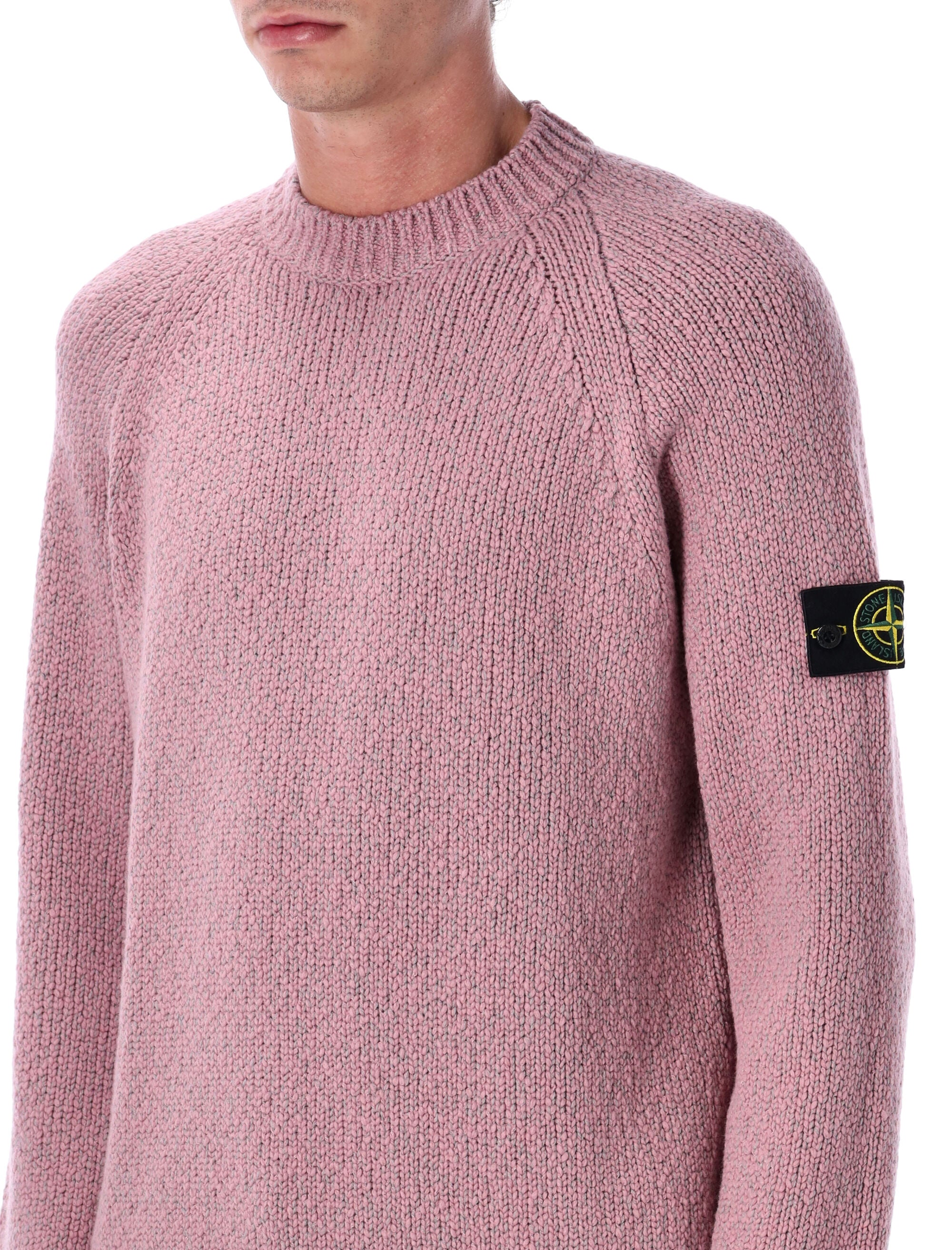STONE ISLAND Men's Wool Raglan Sweater - Size L