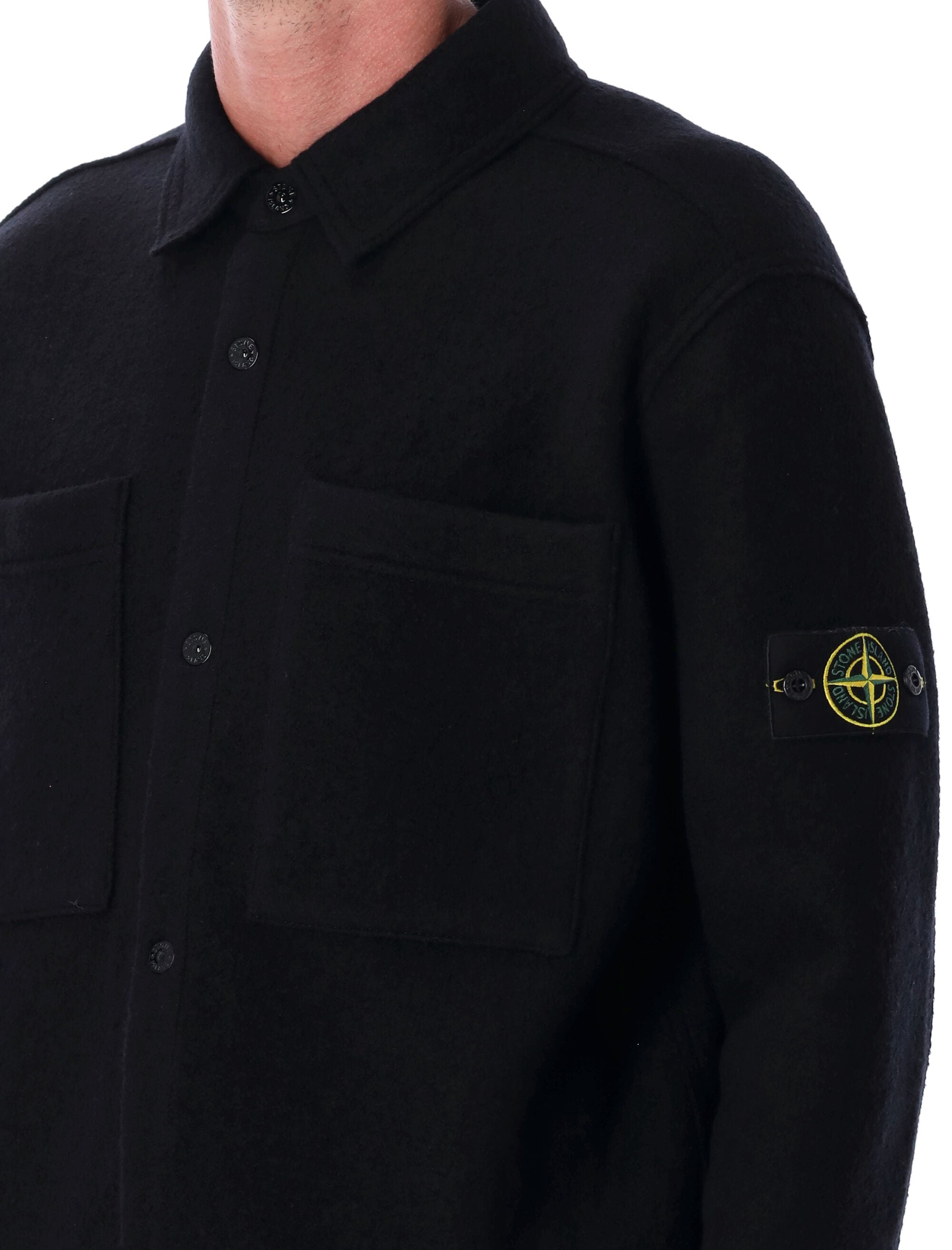 STONE ISLAND Felted Wool Overshirt - Size L