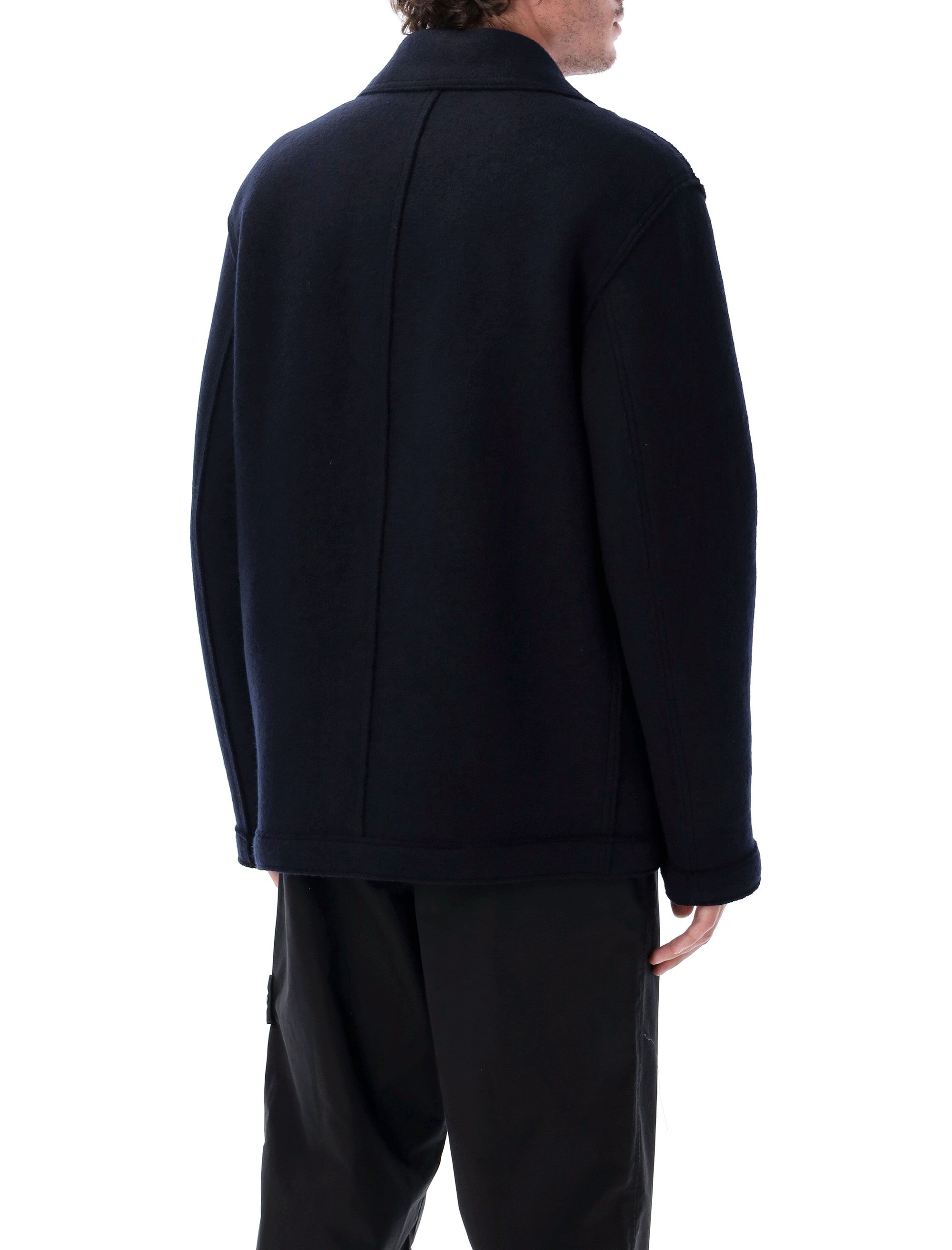 STONE ISLAND Oversized Double-Breasted Wool Jacket - Size L