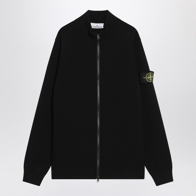STONE ISLAND Men's Zip-Up Cardigan in Wool Blend