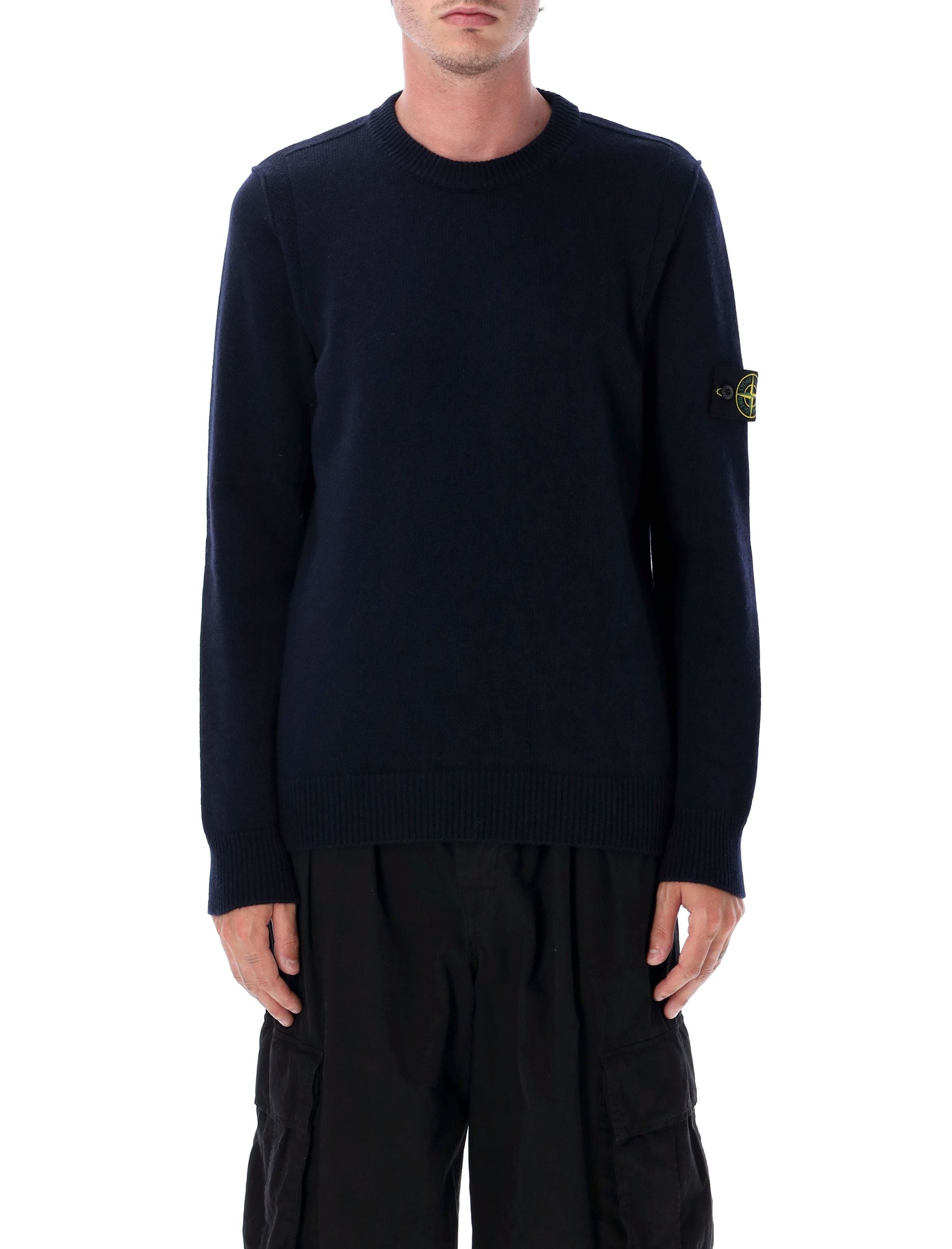 STONE ISLAND Men's Wool Blend Crew Neck Sweater